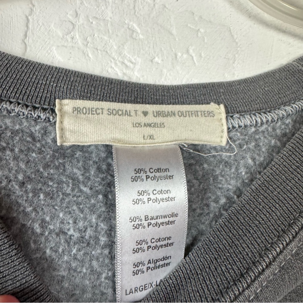 UO Urban Outfitters Project Social T Sweater Pullover Sweatshirt Fleece Sun Gray - Picture 8 of 8